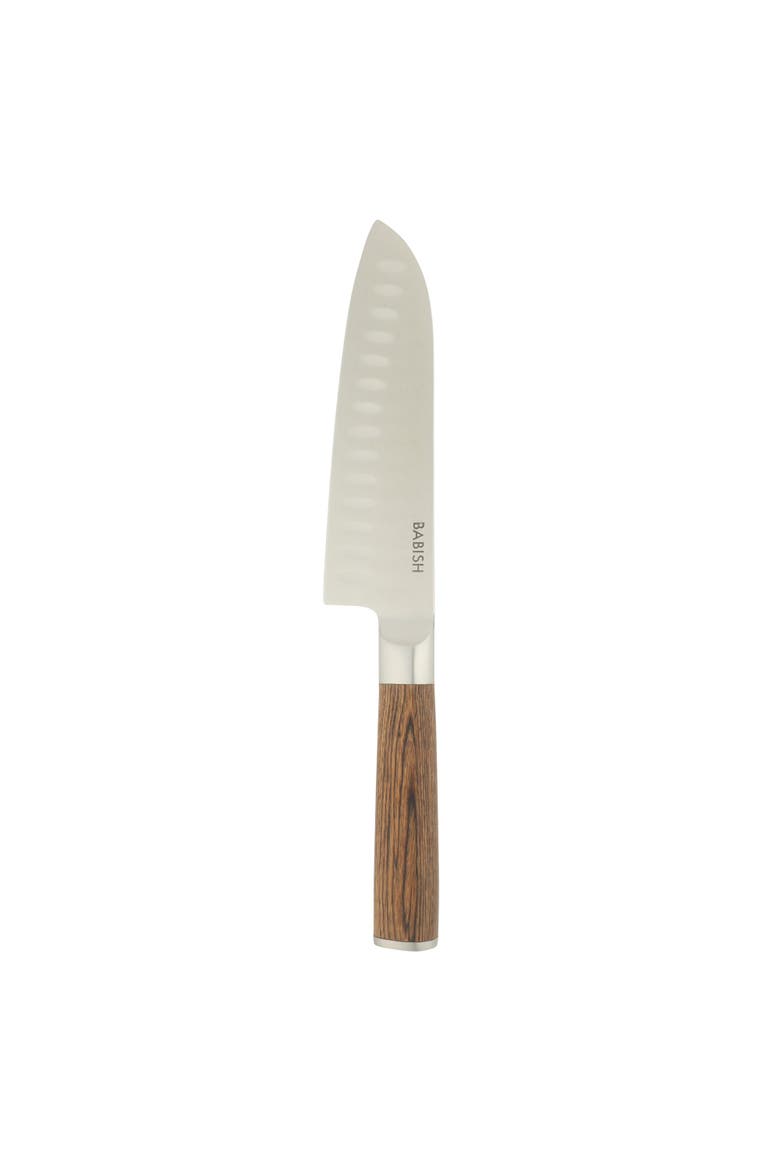 High Carbon German Steel Santoku Knife with Pakka Wood Handle, Main, color, Dark Brown