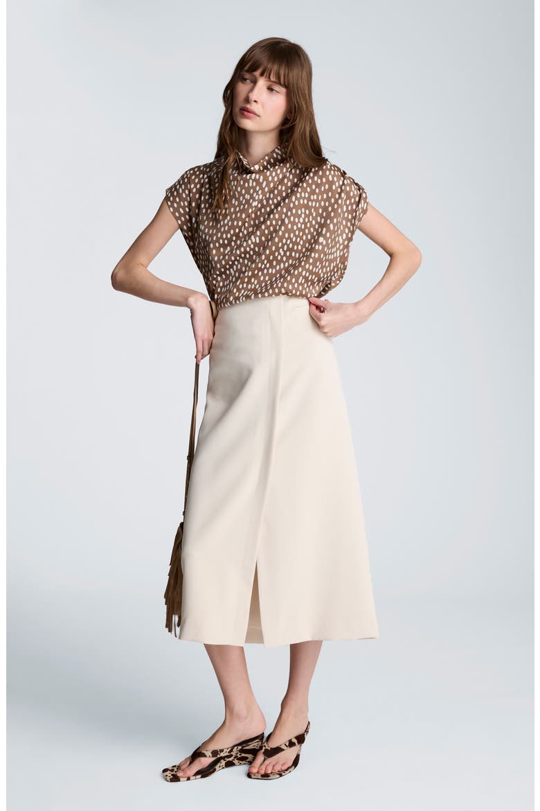 Slit Midi Skirt, Alternate, color, OYSTER