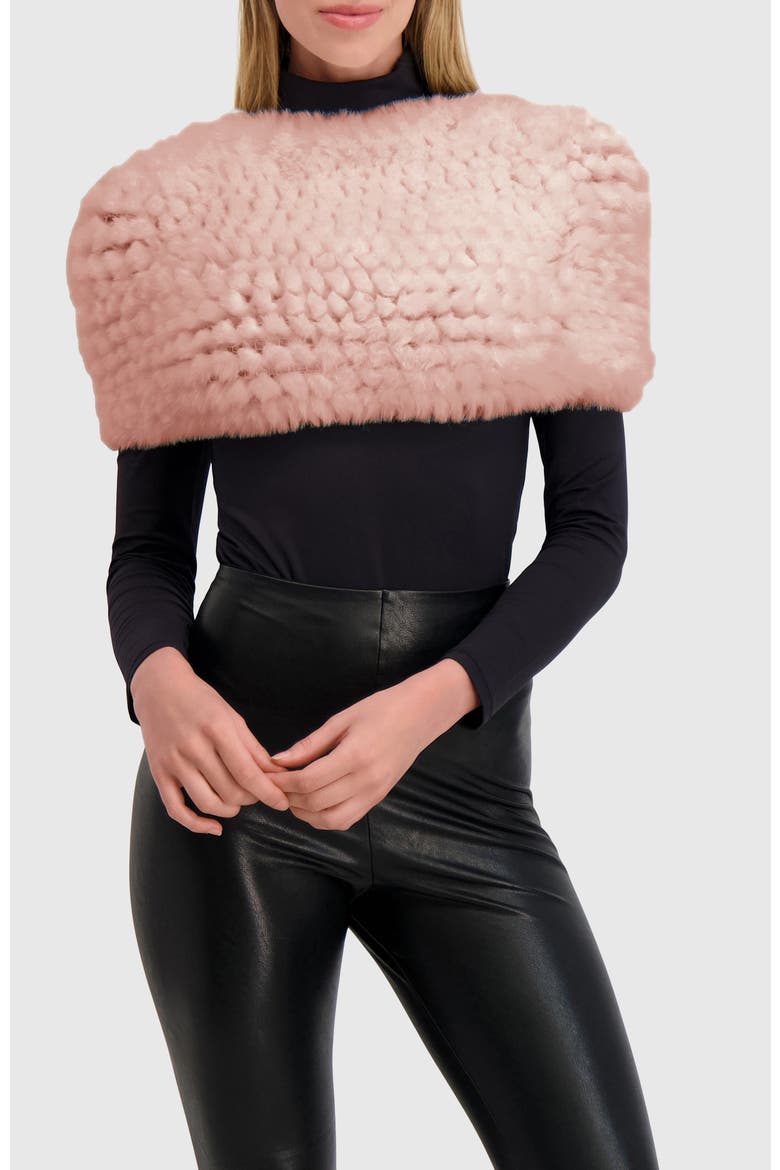 Fur-Free Rex Rabbit (Faux Fur) Knit Cowl, Alternate, color, LIGHT PINK