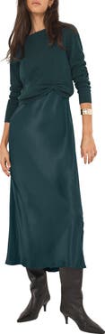 MINT VELVET Layered Satin Midi Dress