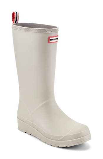 Hunter PLAY Tall Waterproof Rain Boot in Light Gray 050 at Nordstrom Rack