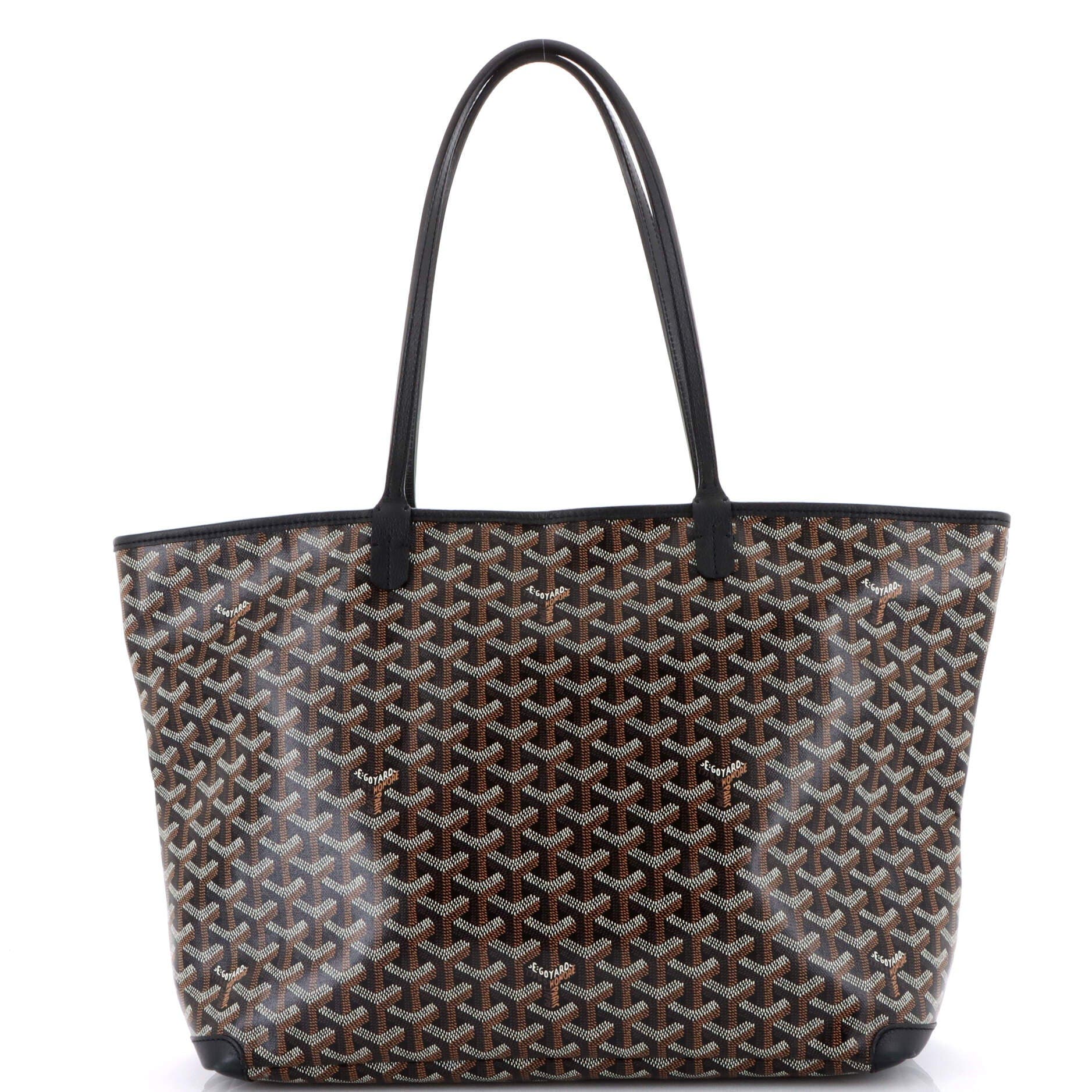 Pre-Owned Goyard Artois Tote Coated Canvas MM, Main, color, Black