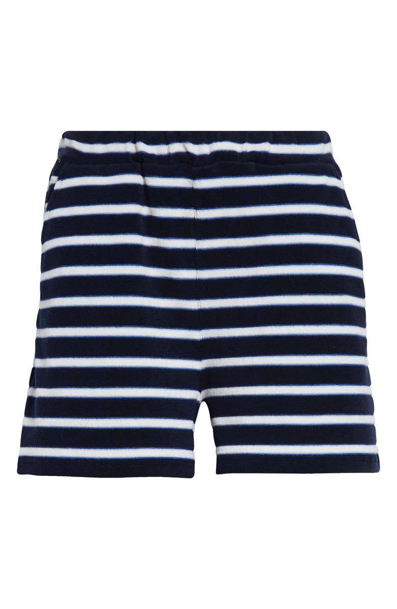Veronica Beard Tijana Stripe Cotton Terry Cloth Shorts, Alternate, color, 