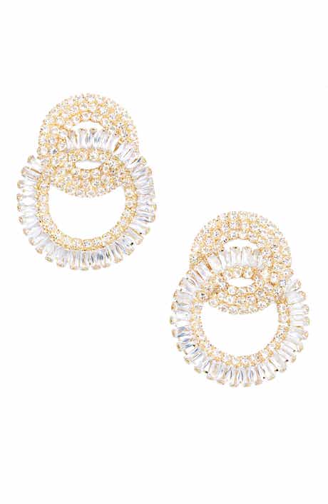 Tasha Crystal Pavè Open Ring Drop Earrings