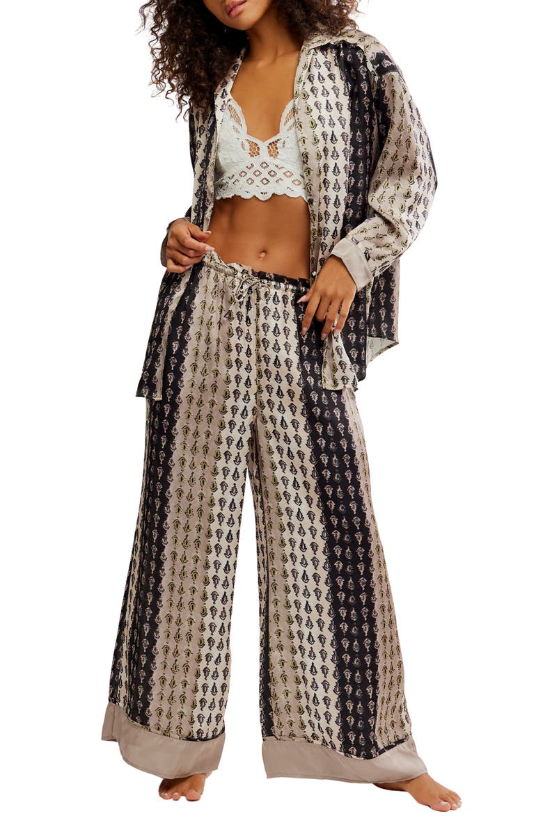 Free People Dreamy Days Print Pajamas, Main, color, Neutral Combo