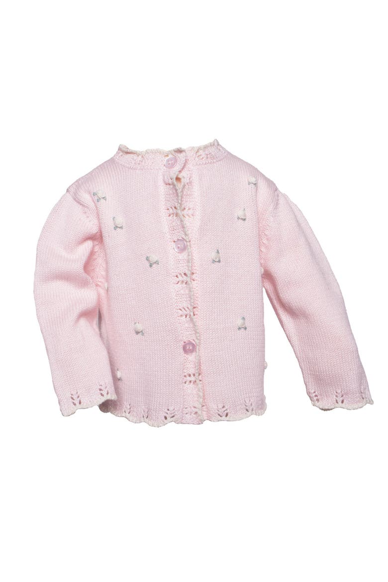 Rosette Knit Cardigan, Alternate, color, Pink