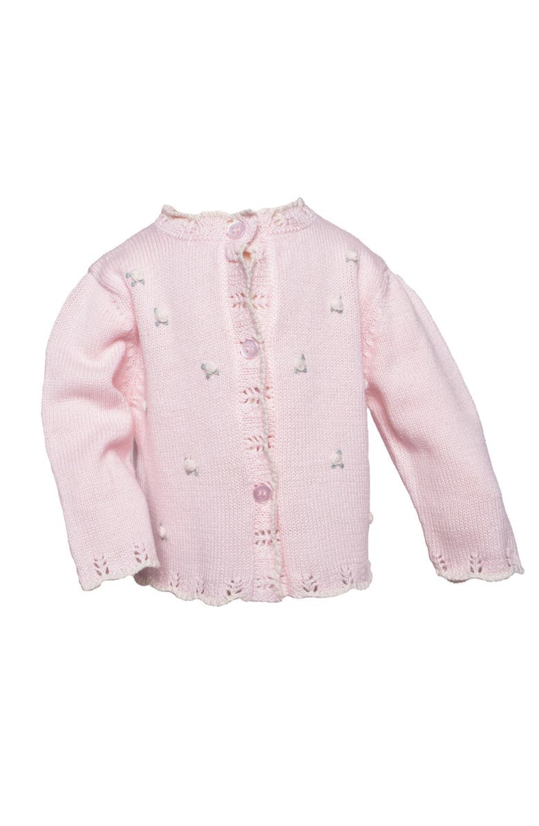 Cuclie Rosette Knit Cardigan, Alternate, color, Pink