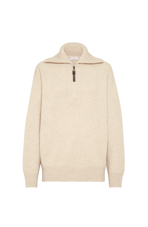 Cashmere English rib sweater