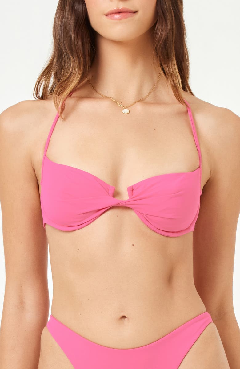 LSPACE Toni Twist Underwire Bikini Top, Main, color, Bubblegum Pink