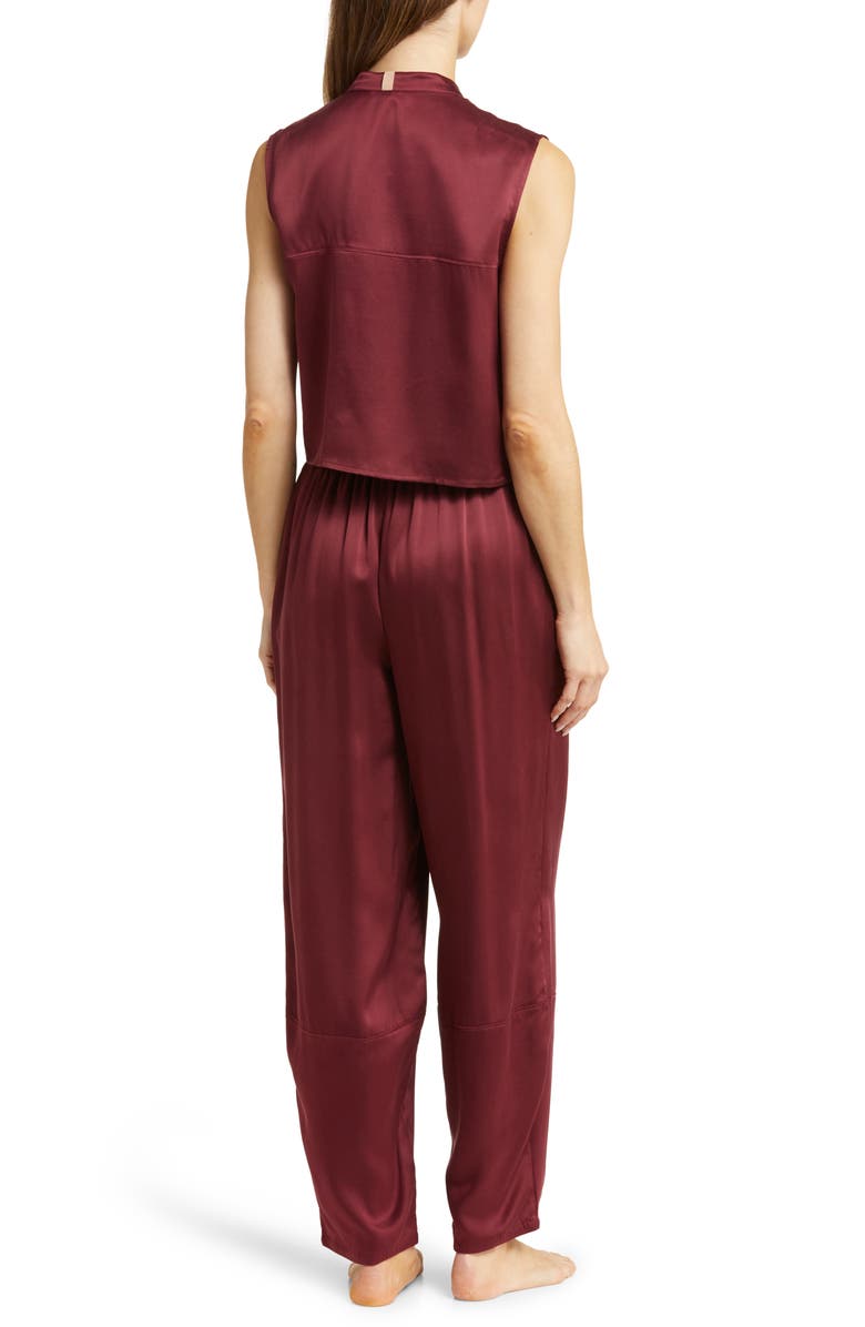 Lunya Washable Silk Sleeveless Pajamas, Alternate, color, Calliope Wine