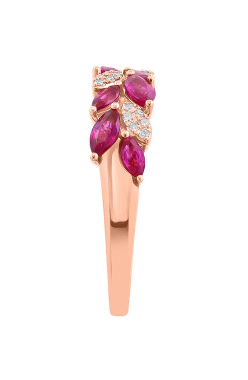 Effy 14k Gold Diamond & Ruby Marquis Pavé Ring In Red