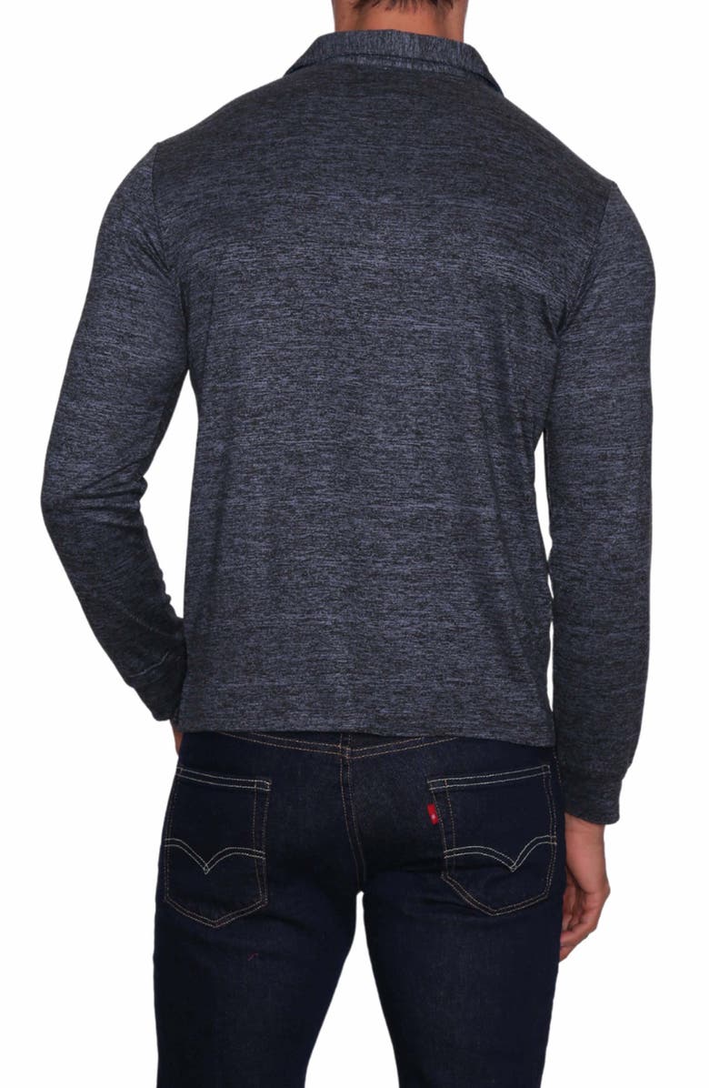 TailorByrd Melange Yarn Long Sleeve Polo, Alternate, color,