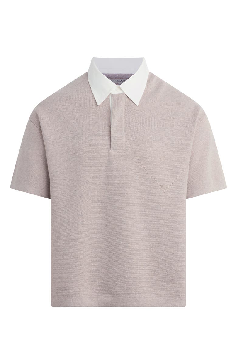 Hudson Jeans Contrast Collar Cotton & Cashmere Polo, Alternate, color, Florence