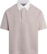 Hudson Jeans Contrast Collar Cotton & Cashmere Polo