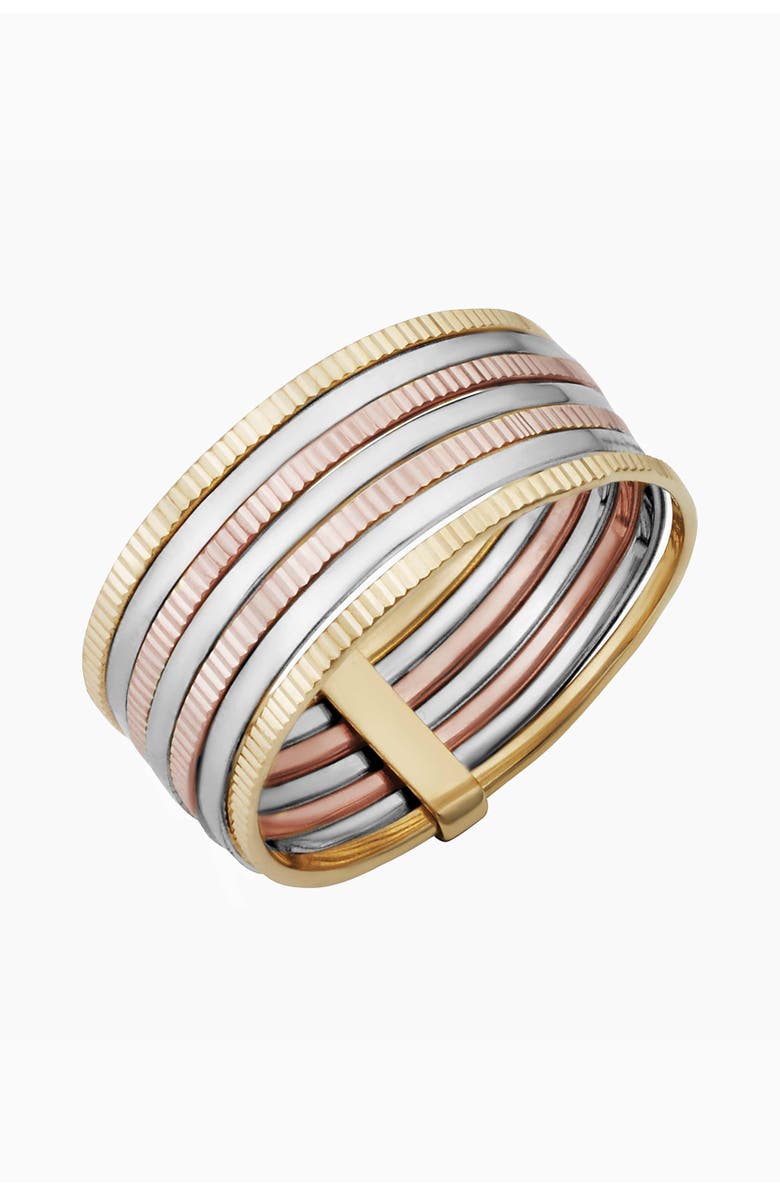 Oradina 14K Tricolor Gold Power Stack II Ring, Main, color, 14K Tricolor Gold
