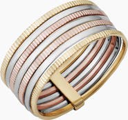 Oradina 14K Tricolor Gold Power Stack II Ring