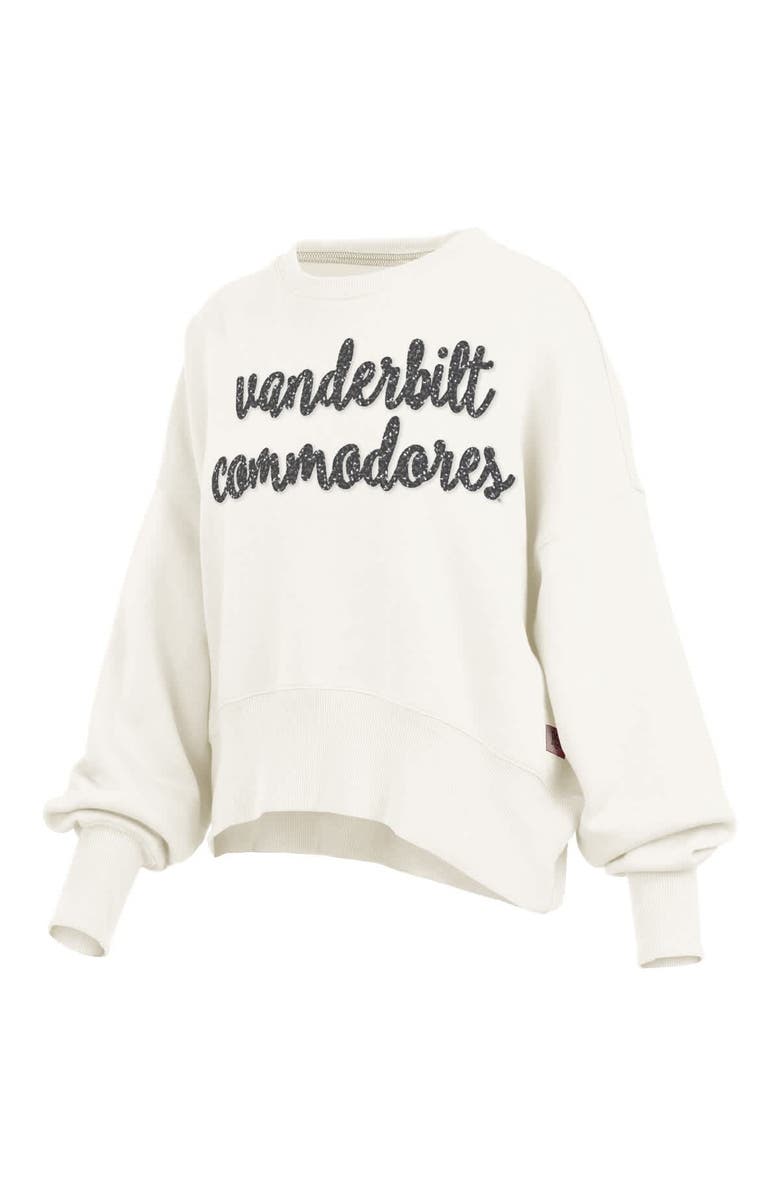PRESSBOX Women's Pressbox Cream Vanderbilt Commodores Oversized Chelsea Waist Length Pullover Sweatshirt, Alternate, color, 