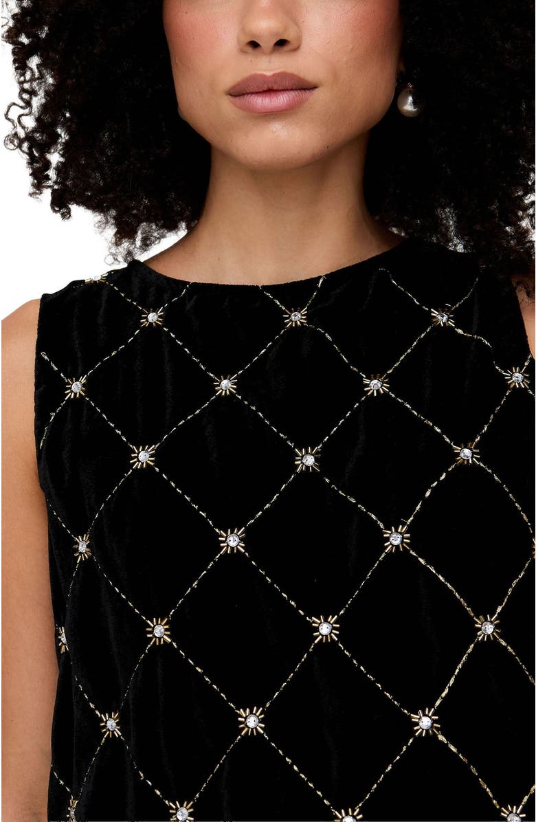 Lily and Lionel London Chiva Beaded Velvet Top, Alternate, color, Black