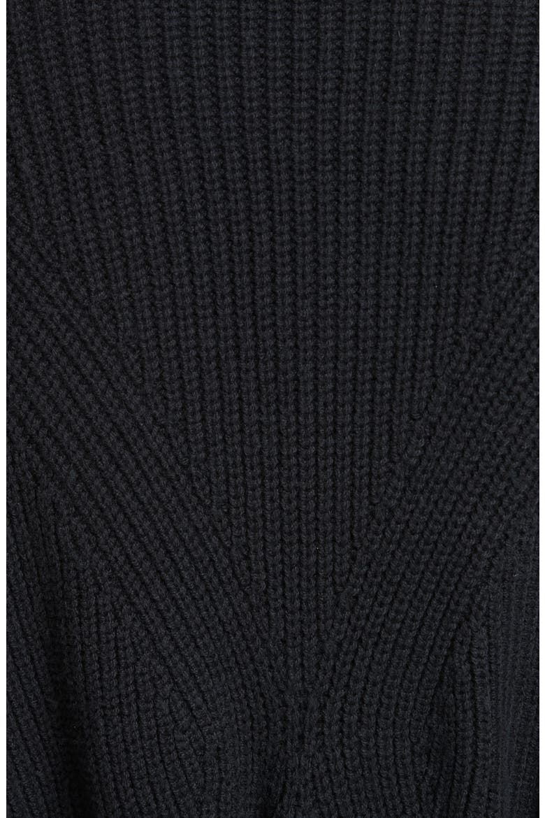 Puff Sleeve Belted Cardigan, Alternate, color, NOIR