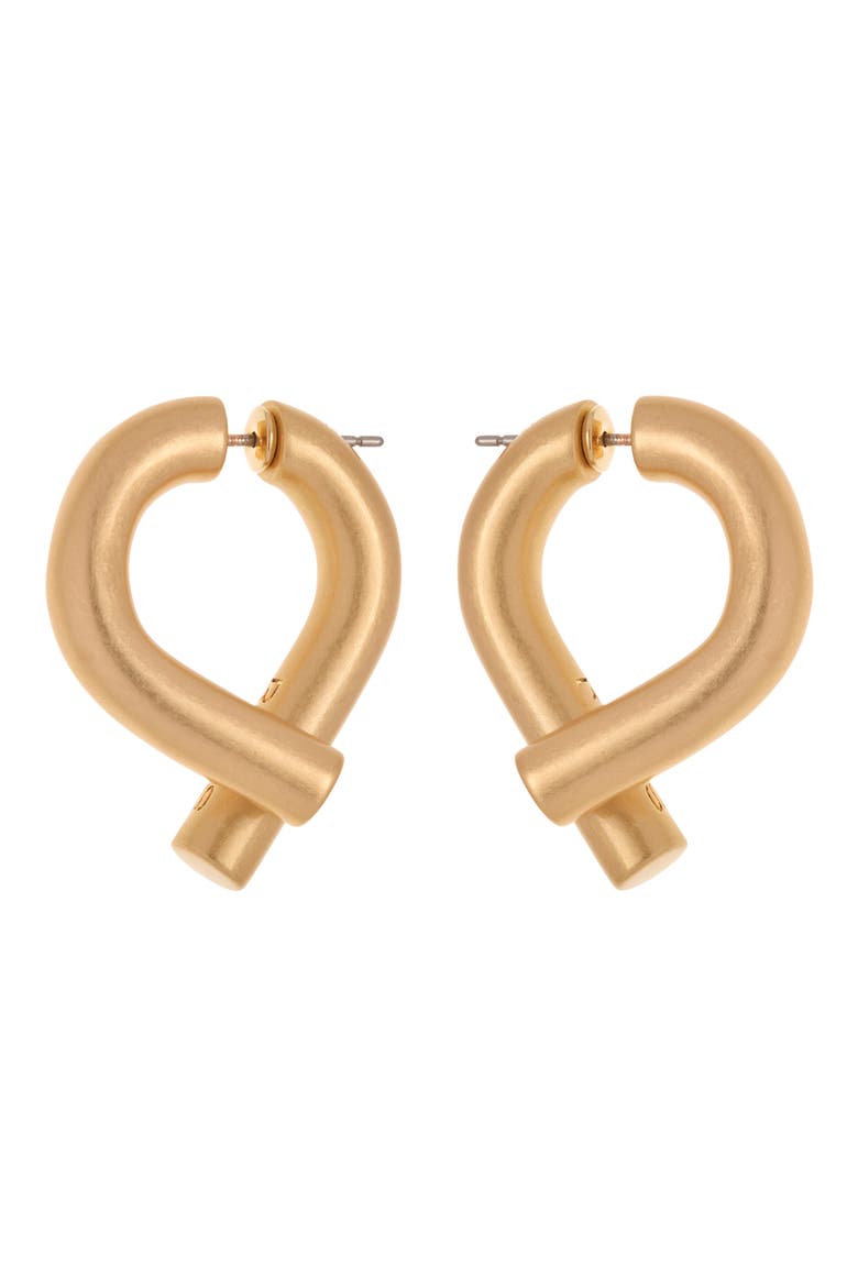 Taylor Tubular Metal Twist Front/Back Earrings, Alternate, color, GOLD TONE