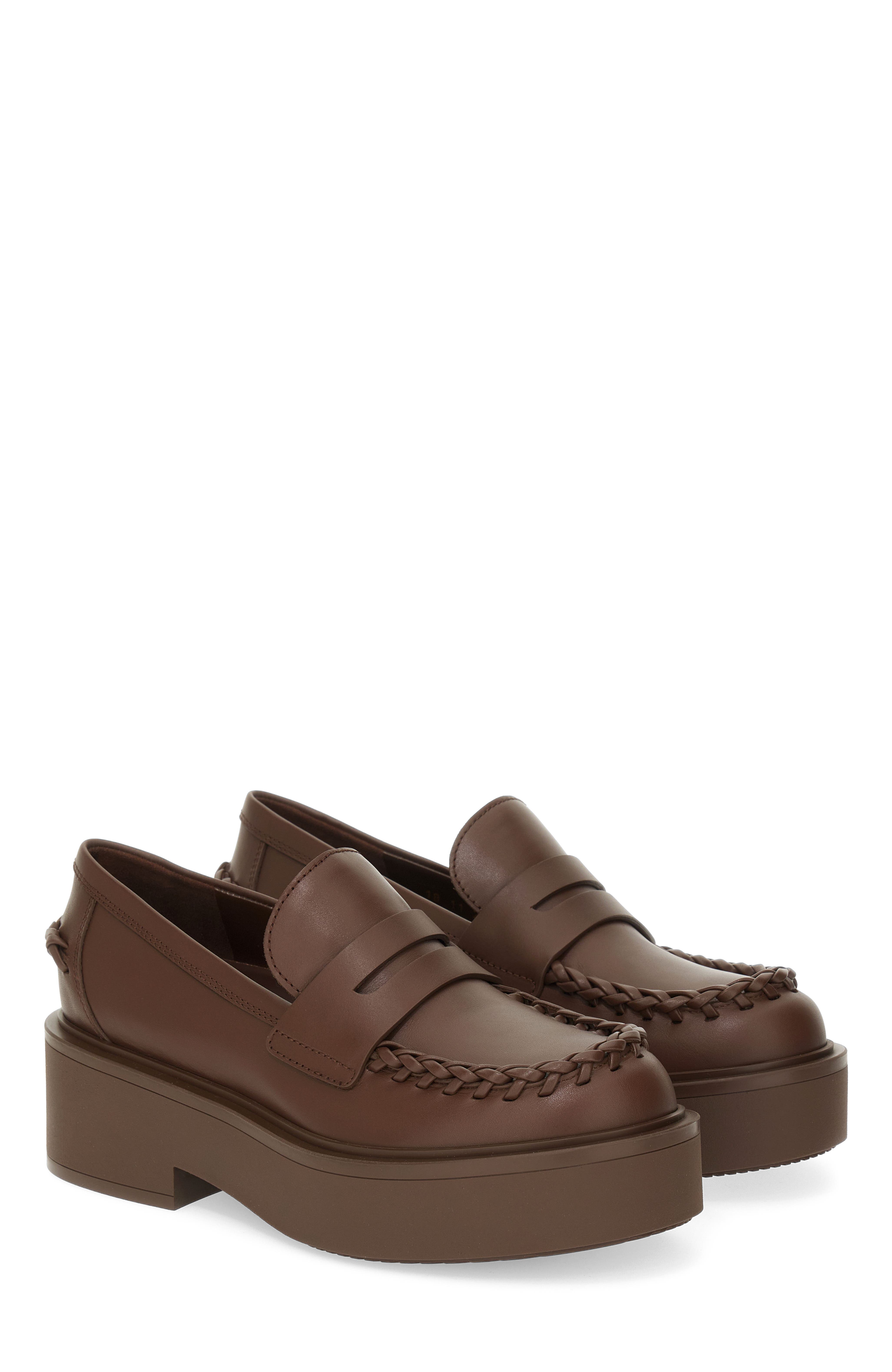Yuna Loafer Mocassin, Alternate, color, Brown calf leather