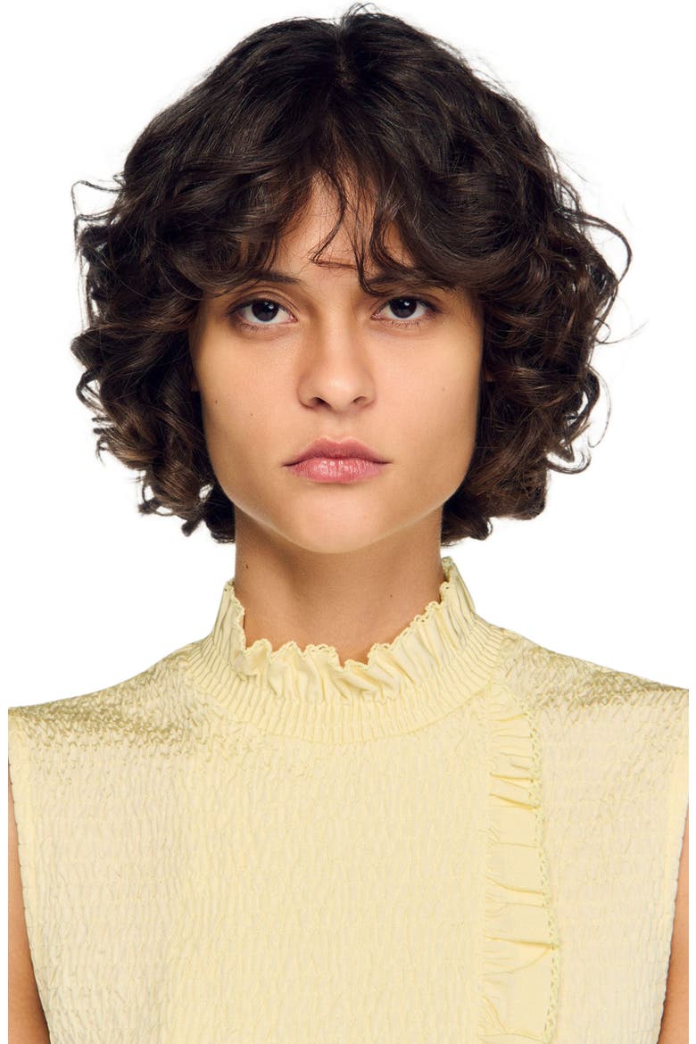 Ruffled smocked top, Alternate, color, Light yellow