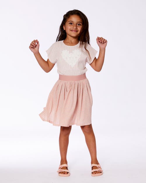 Deux Par Deux Girls' Crinkle Dress With Applique Light - Big Kid In Light Old Pink