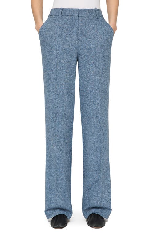 Lafayette 148 New York Gates Donegal Tweed Straight Leg Pants In Blue