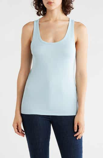 Slim Fit Scoop Neck Stretch Cotton Tank