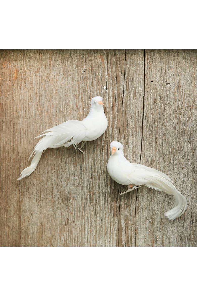 Dove Clip Ornament A/2, Alternate, color, White