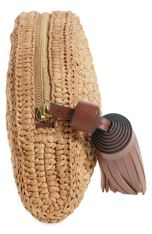 Anya Hindmarch Half Moon Raffia Clutch In Brown