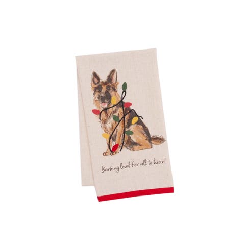 Barking German Shepherd Pet Christmas Towel
