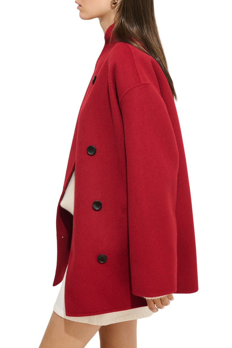 Sophia Wool Blend Coat, Alternate, color, RED