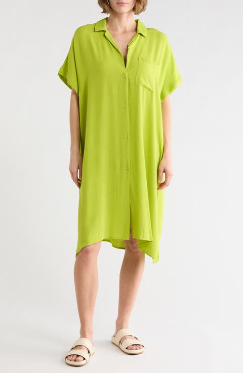 Everyday Button-Down Beach Cover-Up Tunic