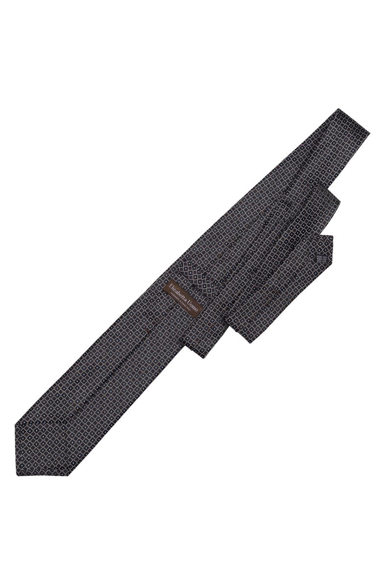 Elizabetta Ravenna - Silk Jacquard Tie for Men, Alternate, color, Black