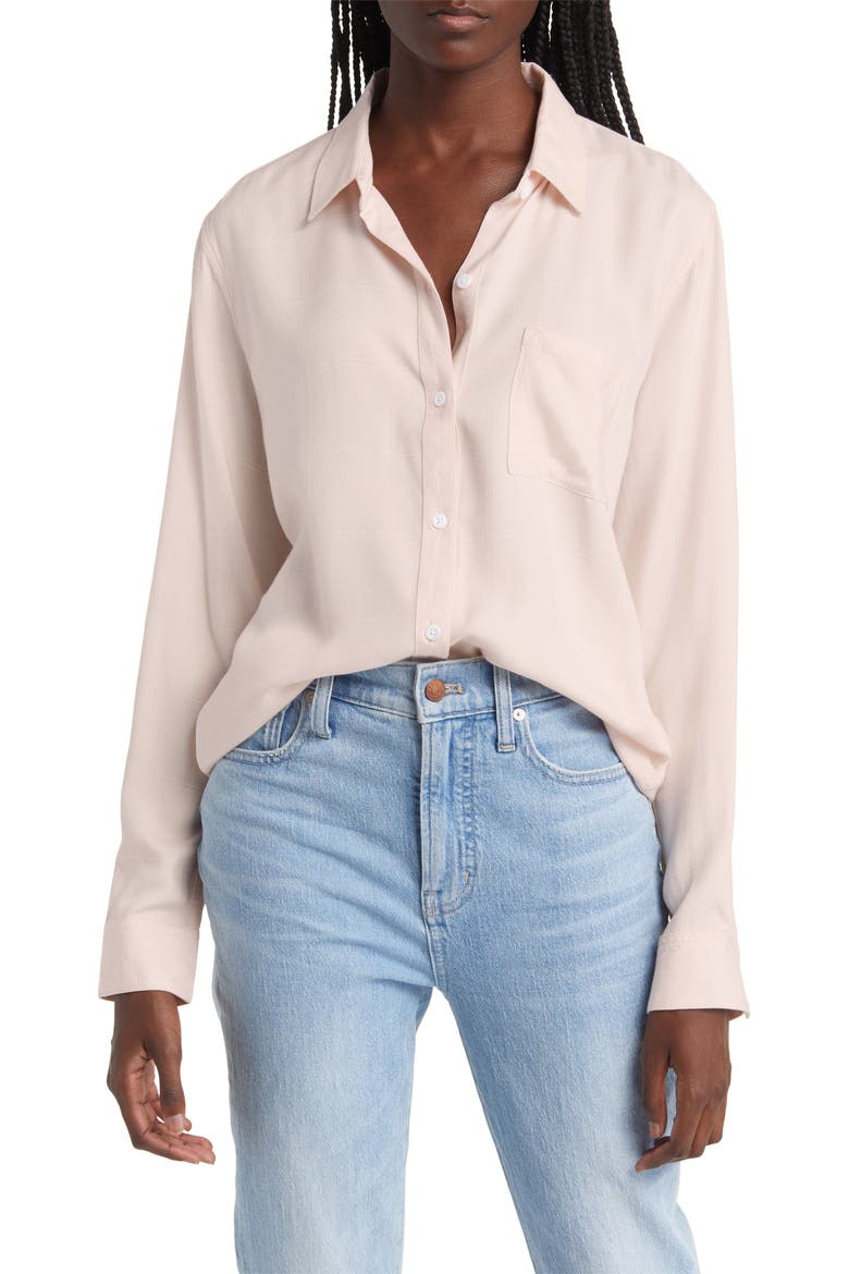 Hunter Button-Up Shirt, Main, color, ROSEWATER