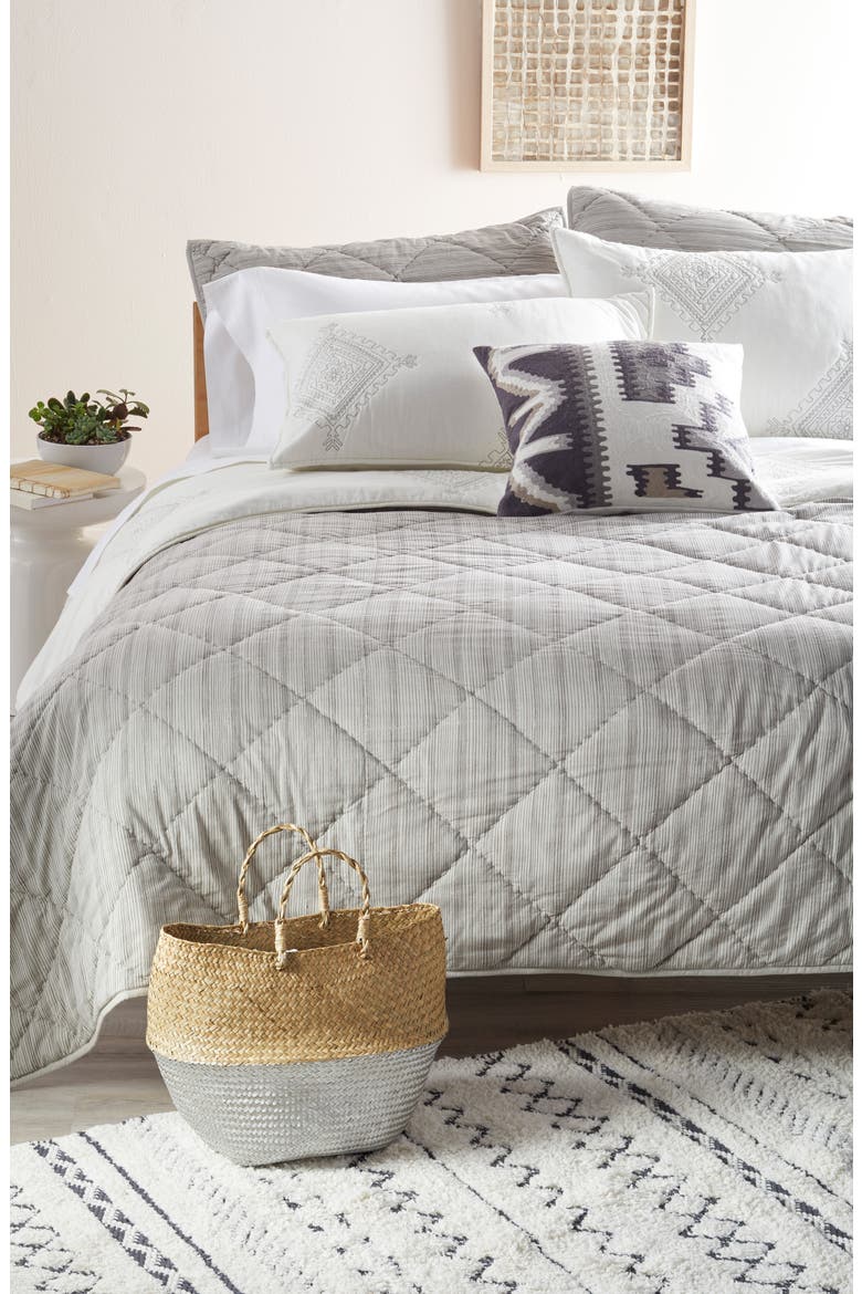 Two-Tone Metallic Straw Basket, Alternate, color, METALLIC SILVER