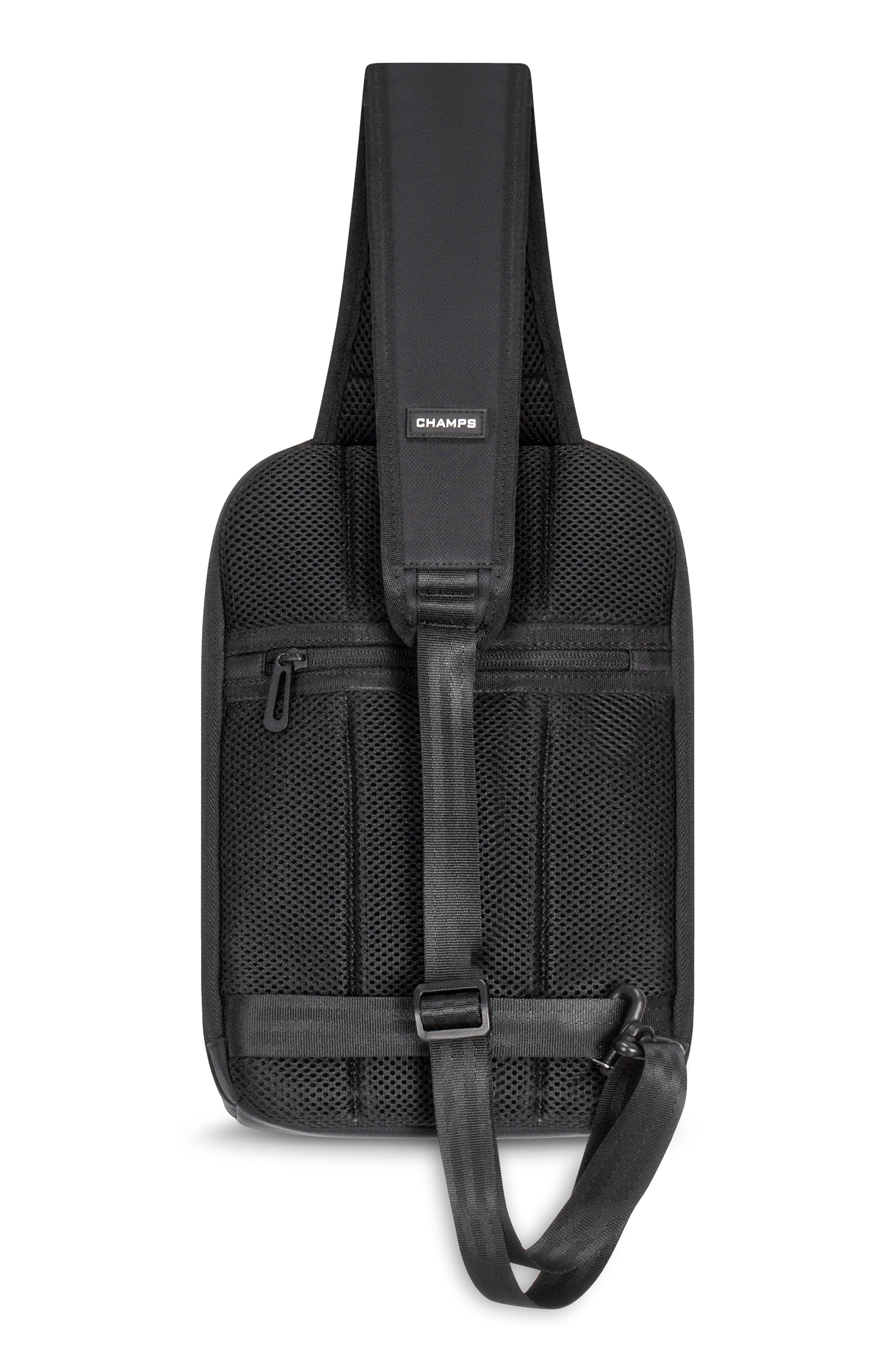CHAMPS Onyx Waterproof Sling Bag, Alternate, color, Black