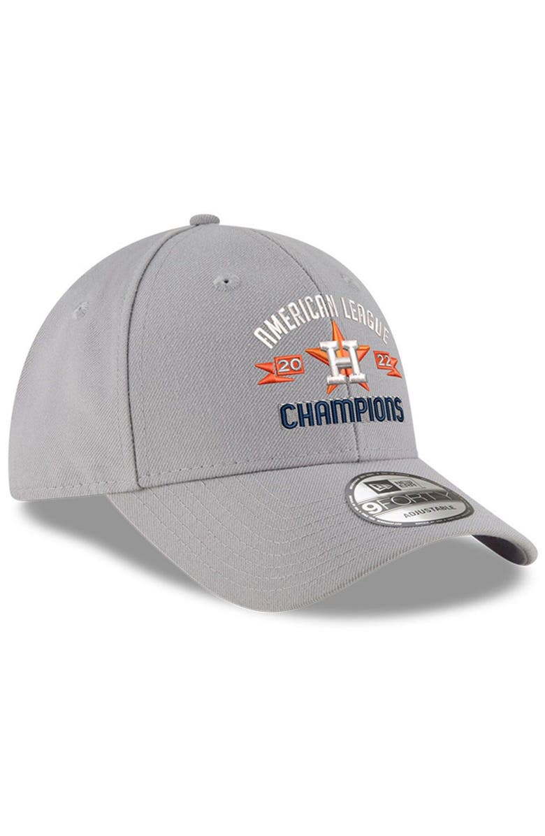 New Era Men's New Era  Gray Houston Astros 2022 American League Champions 9FORTY Adjustable Hat, Alternate, color, 