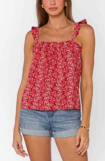 Carolyn Floral Ruffle Linen Blend Camisole