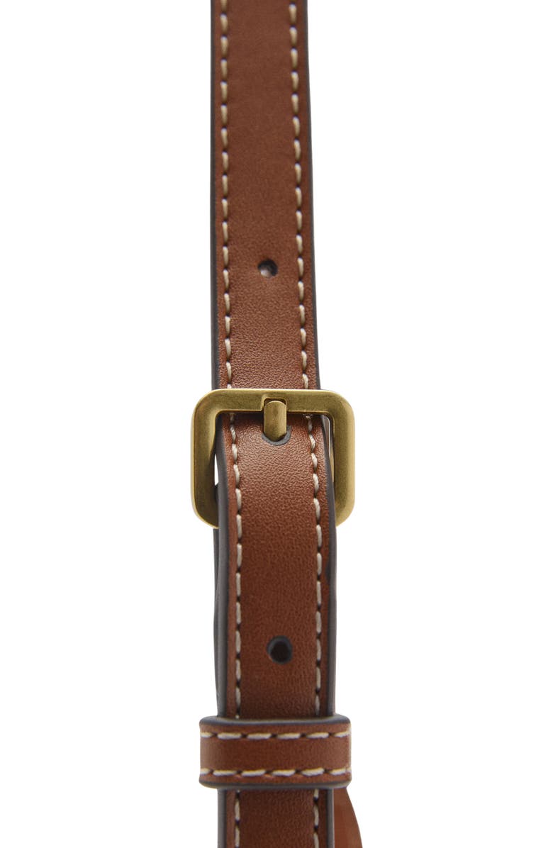 MANGO Oval Faux Leather Shoulder Bag, Alternate, color, Leather