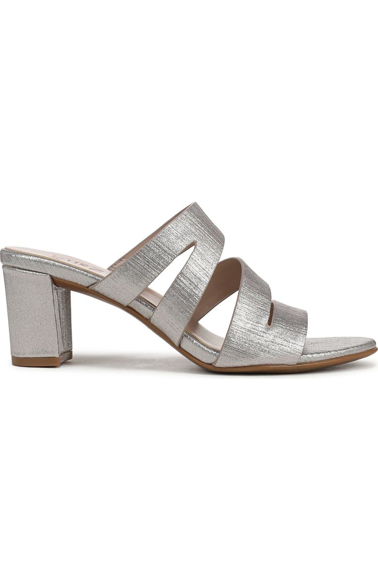 Naturalizer Beaming Block Heel Sandal, Alternate, color, Silver Metallic Linen