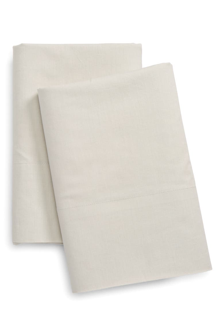 at Home Percale Pillowcases, Main, color, GREY VAPOR