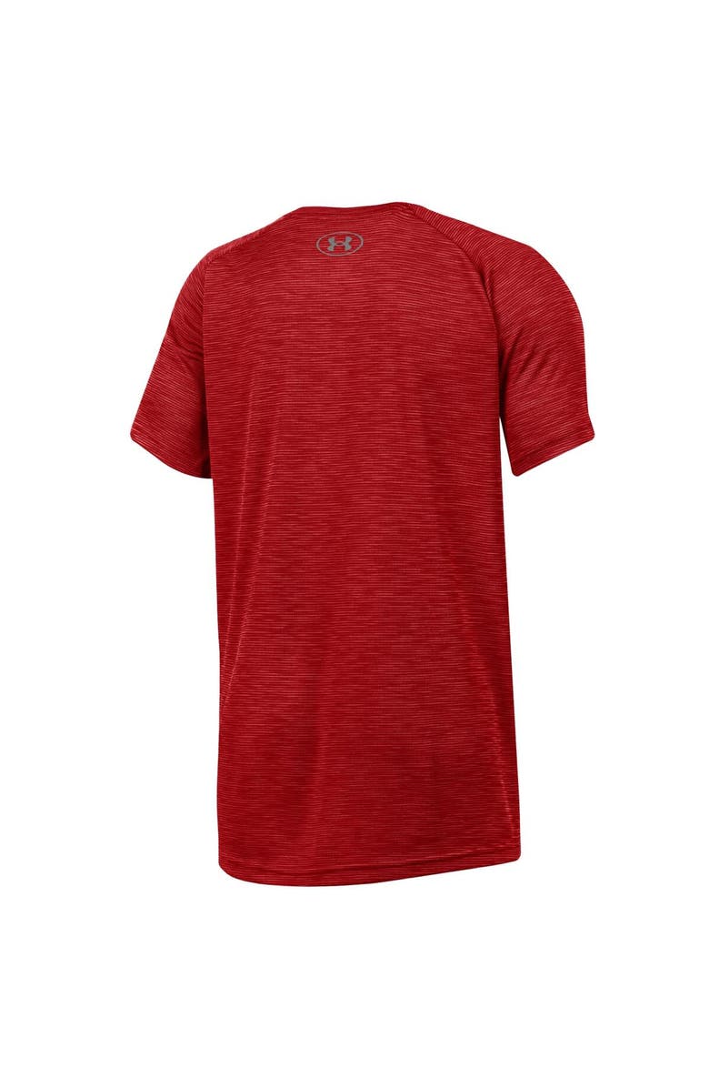 Under Armour Youth Under Armour Heather Red Wisconsin Badgers Ultra Soft Rye Tech Performance T-Shirt, Alternate, color, Heather Red