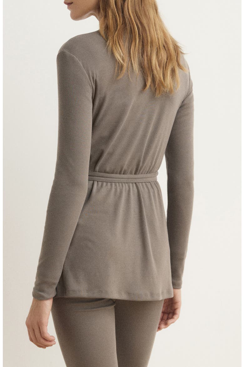 Wrap Rib Cardigan, Alternate, color, MEDIUM BROWN