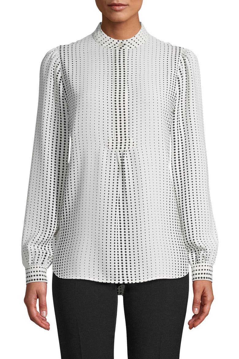 Florentine Dot Poet Blouse, Main, color, ANNE WHITE/ ANNE BLACK