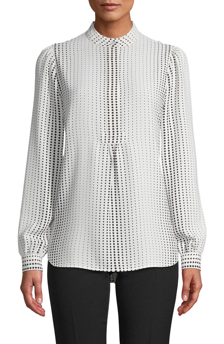Anne Klein Florentine Dot Poet Blouse, Main, color,