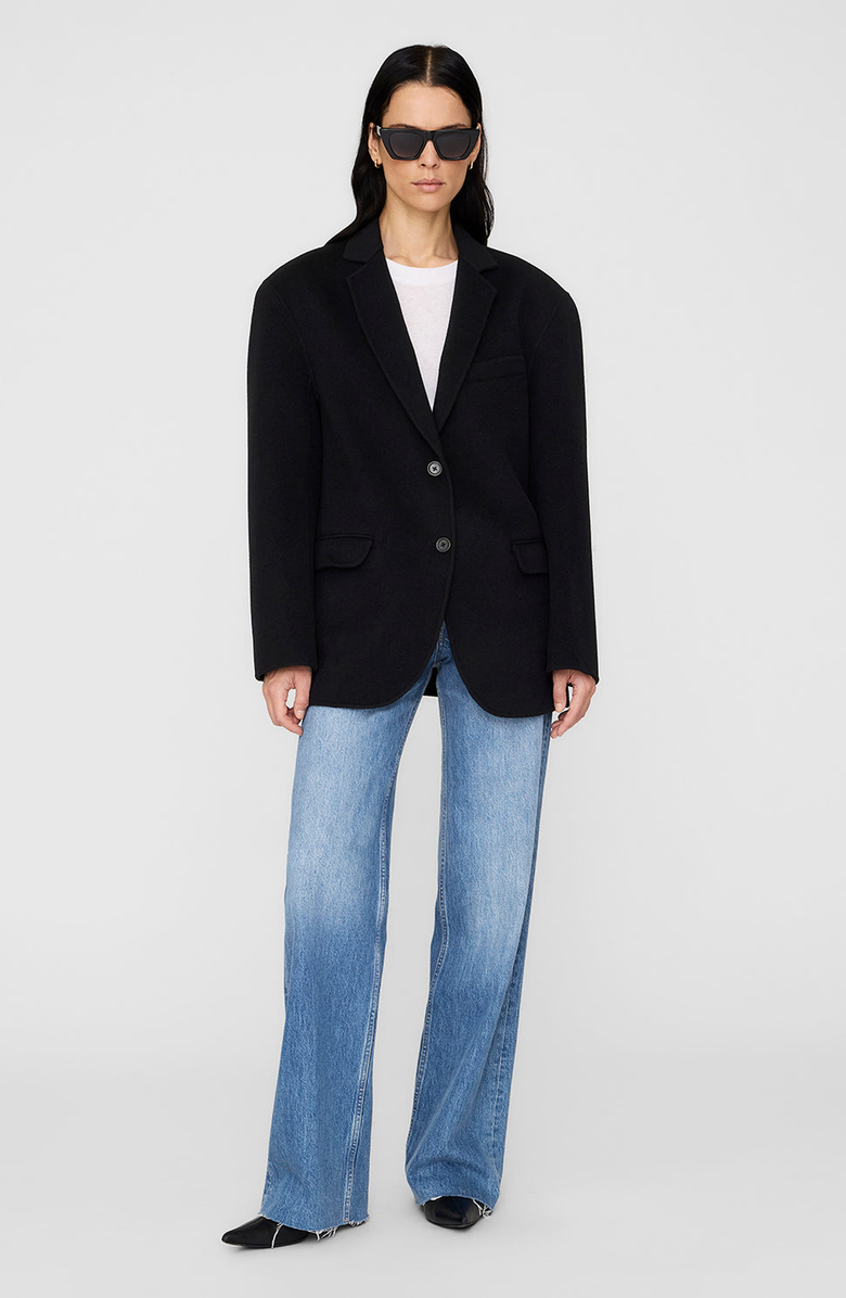 ANINE BING Quinn Cashmere Blend Blazer, Alternate, color, Black Cashmere Blend