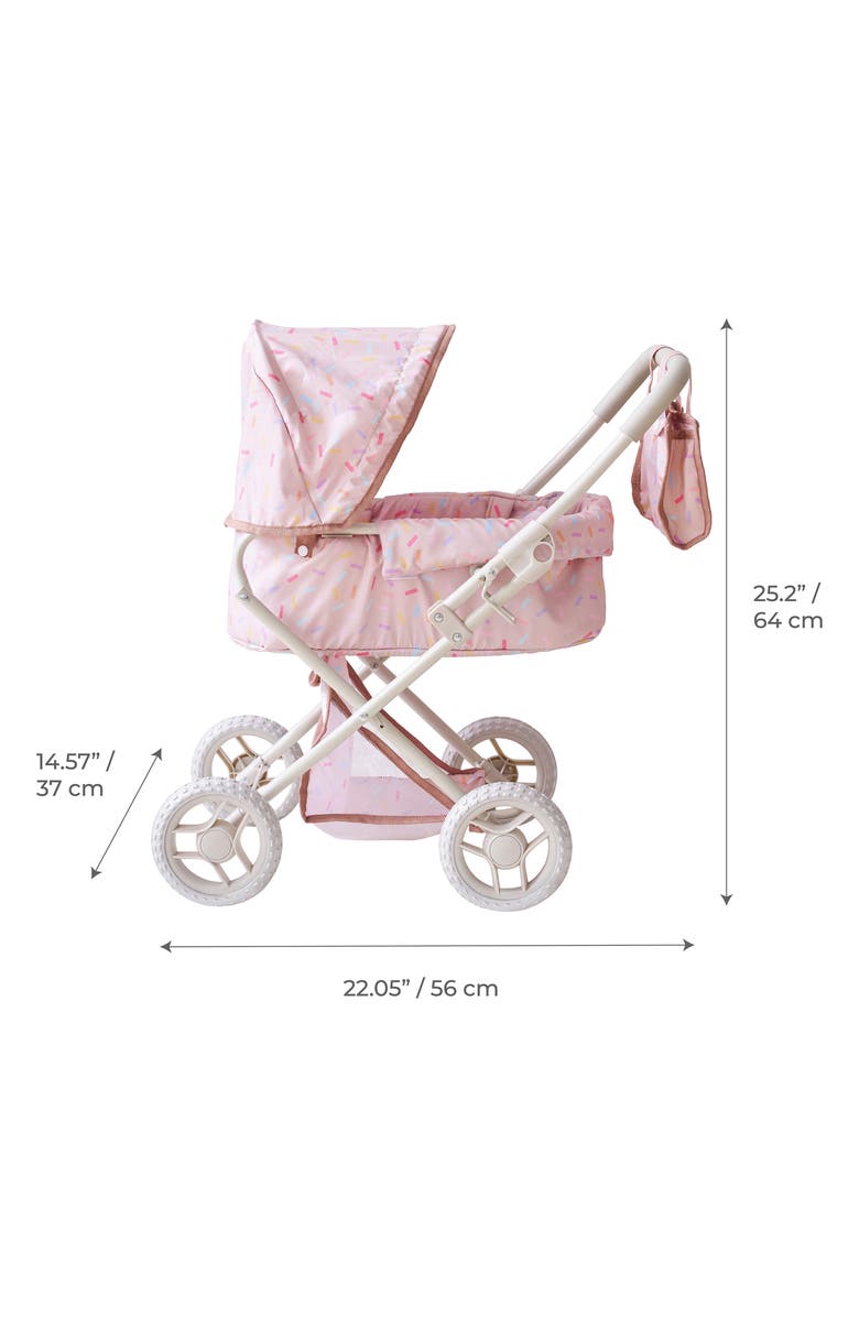 Teamson Kids Olivia's Little World Confetti Convertible Baby Doll Stroller, Alternate, color, Beige