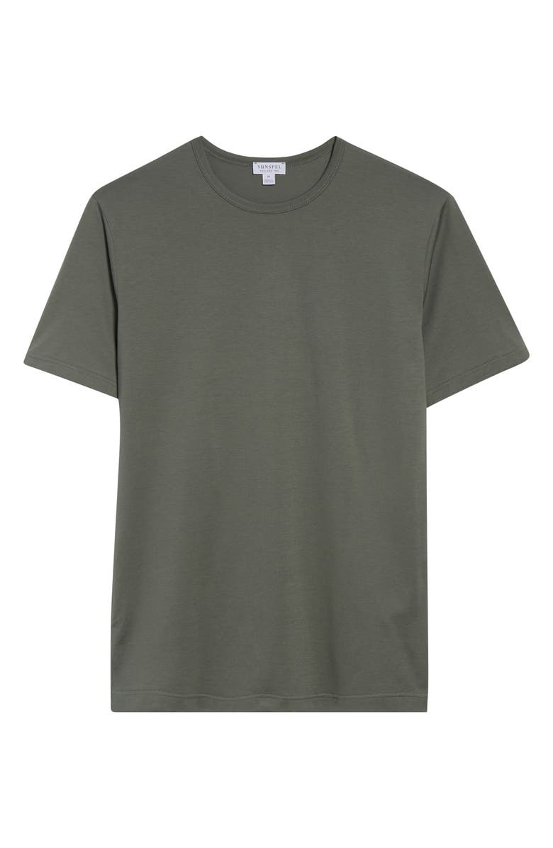 Sunspel Cotton Crewneck T-Shirt, Alternate, color, Dark Green